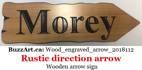 Wooden arrow sign
